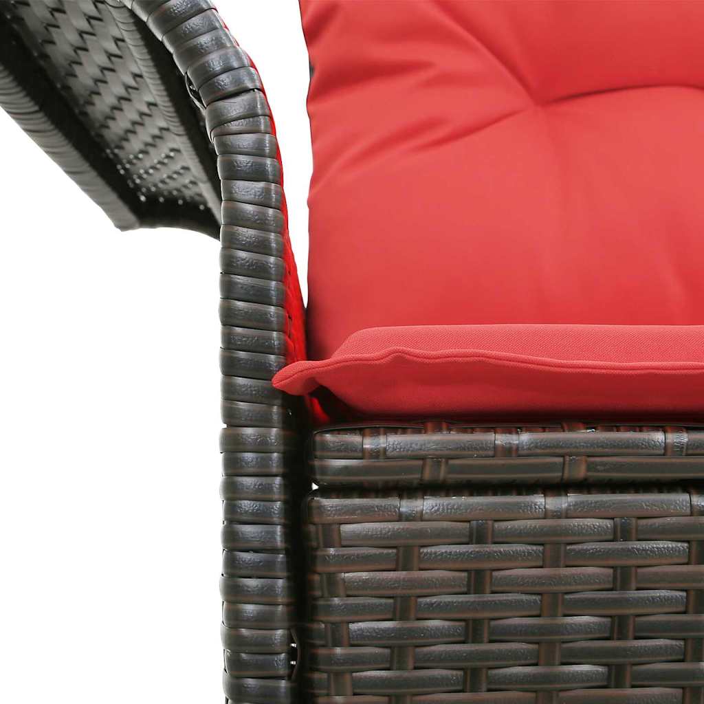 Garten-Sofa mit Kissen 141 x 62 x 69 cm Poly-Rattan