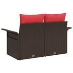 Garten-Sofa mit Kissen 141 x 62 x 69 cm Poly-Rattan