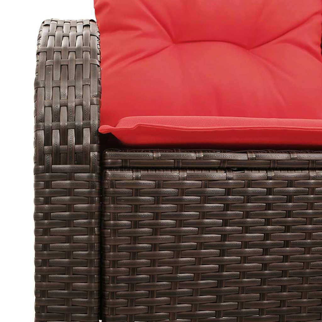 Gartensofa Braun 124 x 62 x 85cm Poly-Rattan