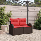 Gartensofa Braun 124 x 62 x 85cm Poly-Rattan