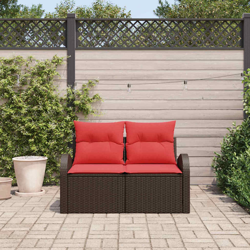 Gartensofa Braun 124 x 62 x 85cm Poly-Rattan