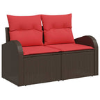Gartensofa Braun 124 x 62 x 85cm Poly-Rattan
