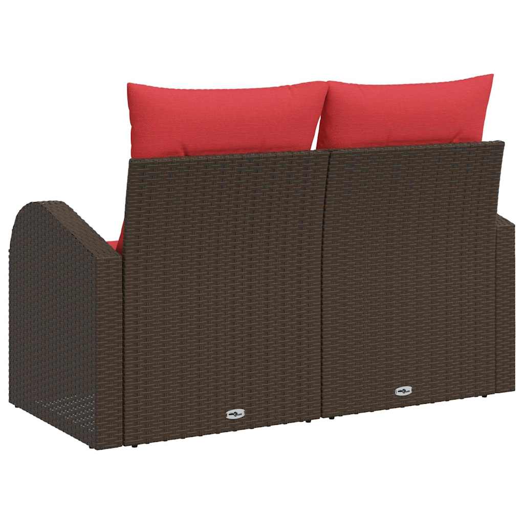 Gartensofa Braun 124 x 62 x 85cm Poly-Rattan