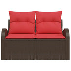 Gartensofa Braun 124 x 62 x 85cm Poly-Rattan