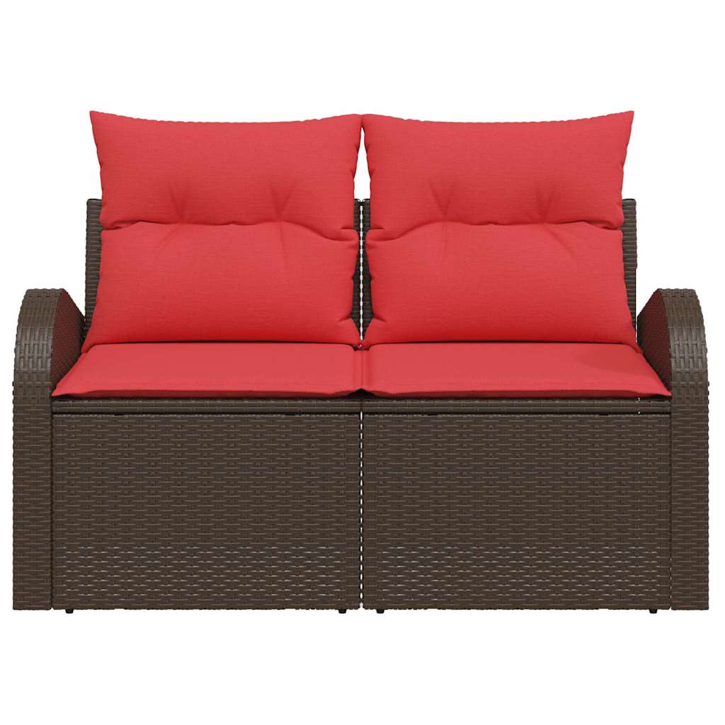 Gartensofa Braun 124 x 62 x 85cm Poly-Rattan