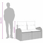 Gartensofa Braun 124 x 62 x 85cm Poly-Rattan