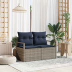 Garten-Sofa mit Kissen 120 x 62 x 69 cm Poly-Rattan