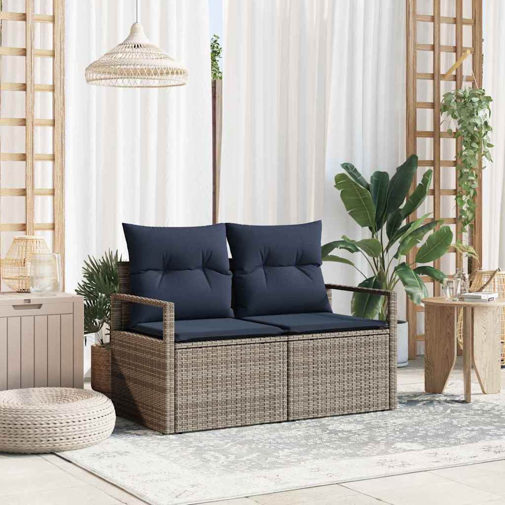 Garten-Sofa mit Kissen 120 x 62 x 69 cm Poly-Rattan
