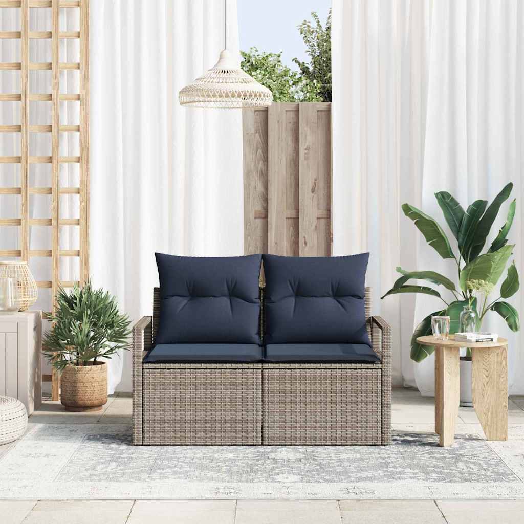 Garten-Sofa mit Kissen 120 x 62 x 69 cm Poly-Rattan