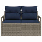 Garten-Sofa mit Kissen 120 x 62 x 69 cm Poly-Rattan