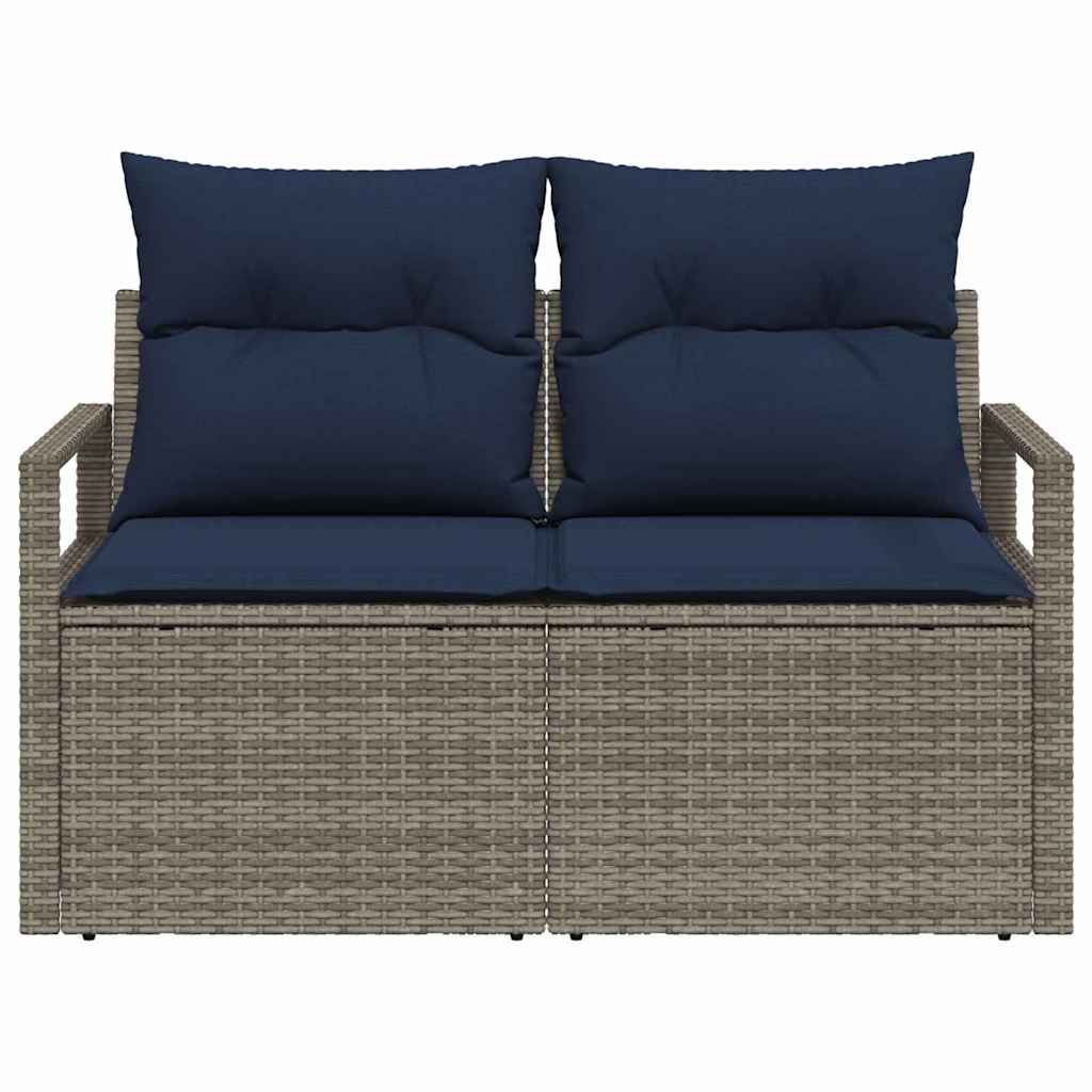 Garten-Sofa mit Kissen 120 x 62 x 69 cm Poly-Rattan