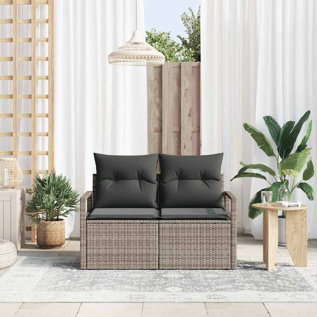 Garten-Sofa mit Kissen 120 x 62 x 69 cm Poly-Rattan