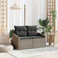 Garten-Sofa mit Kissen 123 x 62 x 69 cm Poly-Rattan