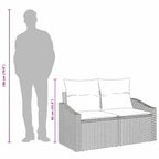 Gartensofa Grau 123 x 62 x 69cm Poly-Rattan