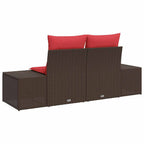 Garten-Sofa mit Kissen 184 x 62 x 69 cm Poly-Rattan