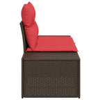 Garten-Sofa mit Kissen 184 x 62 x 69 cm Poly-Rattan