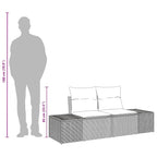 Garten-Sofa mit Kissen 184 x 62 x 69 cm Poly-Rattan