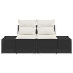 Gartensofa mit Kissen Schwarz 184 x 62 x 69 cm Poly-Rattan