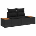 Gartensofa Schwarz 184 x 62 x 85cm Poly-Rattan