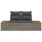 Gartensofa Grau 184 x 62 x 85cm Poly-Rattan
