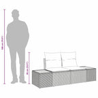 Gartensofa Grau 184 x 62 x 85cm Poly-Rattan