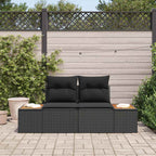 Gartensofa Schwarz 184 x 62 x 85cm Poly-Rattan