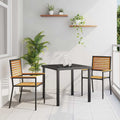 Garten Stapelstühle 2 pcs Braun und Schwarz 54 x 56 x 90 cm