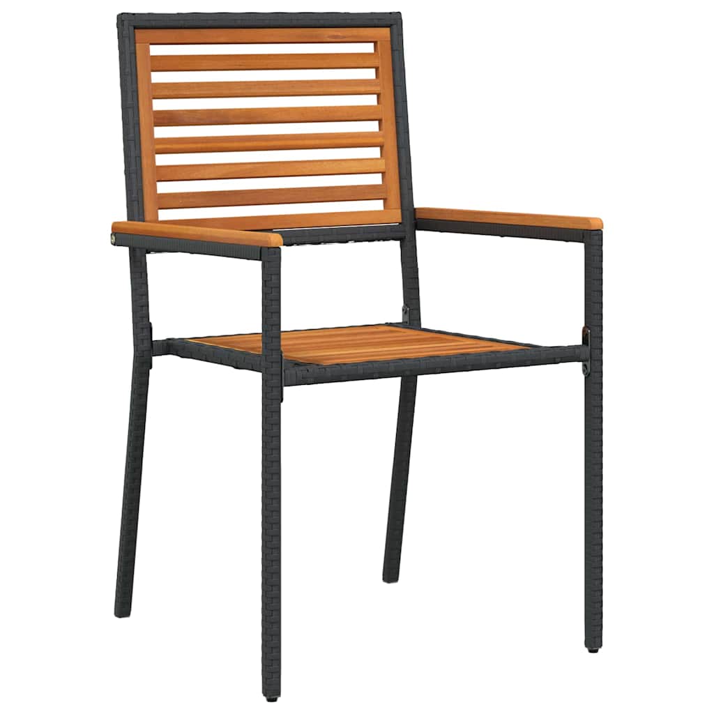 Garten Stapelstühle 2 pcs Braun und Schwarz 54 x 56 x 90 cm