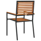 Garten Stapelstühle 2 pcs Braun und Schwarz 54 x 56 x 90 cm