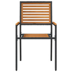 Garten Stapelstühle 2 pcs Braun und Schwarz 54 x 56 x 90 cm