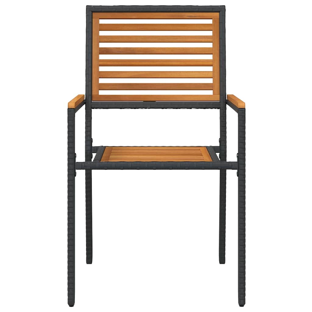 Garten Stapelstühle 2 pcs Braun und Schwarz 54 x 56 x 90 cm