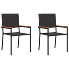 Garten Stapelstühle 2 pcs Schwarz und Braun 54 x 56 x 90 cm