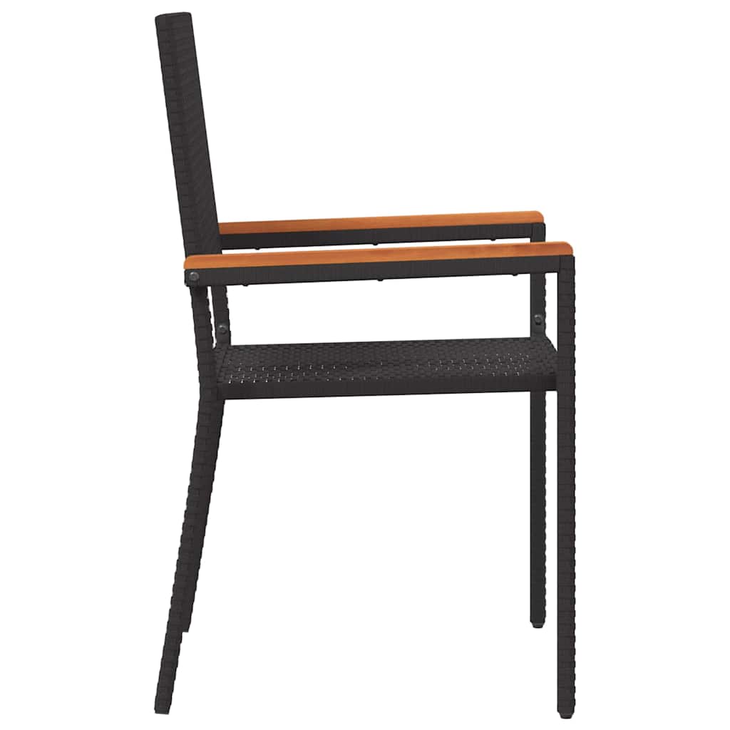 Garten Stapelstühle 2 pcs Schwarz und Braun 54 x 56 x 90 cm