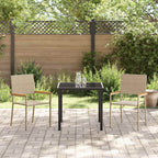 Garten Stapelstühle 2 pcs Creme und Braun 54 x 56 x 90 cm