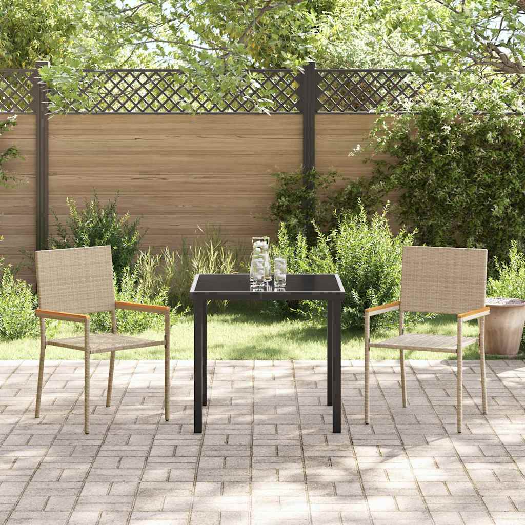 Garten Stapelstühle 2 pcs Creme und Braun 54 x 56 x 90 cm