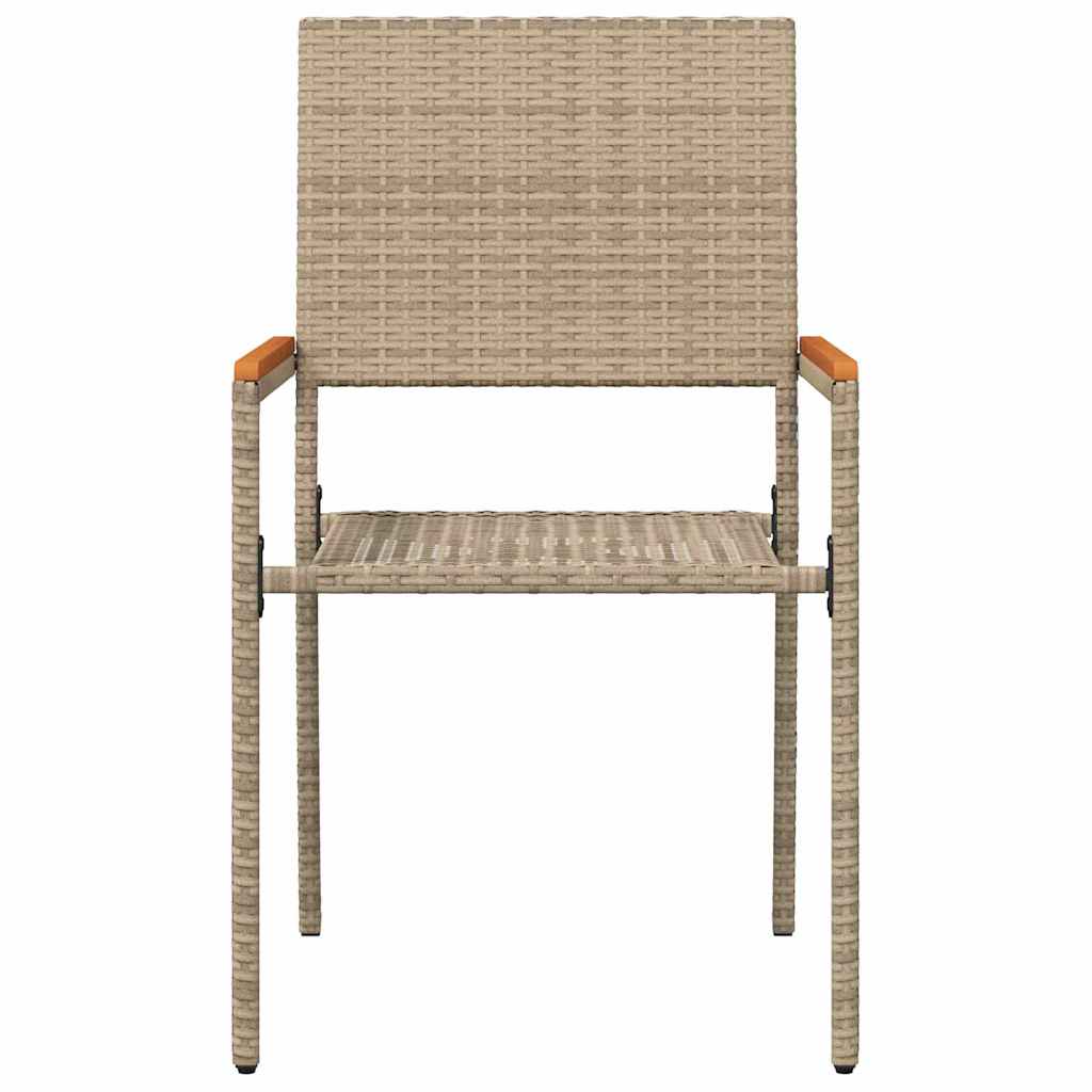Garten Stapelstühle 2 pcs Creme und Braun 54 x 56 x 90 cm