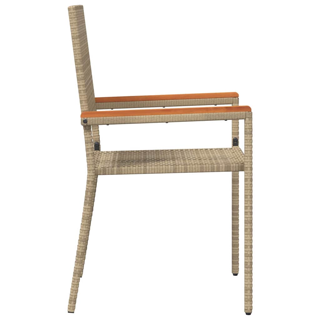 Garten Stapelstühle 2 pcs Creme und Braun 54 x 56 x 90 cm