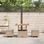 Garten Essgruppe Beige Poly-Rattan