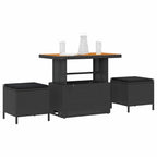 Garten Essgruppe Schwarz Poly-Rattan