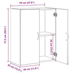 Büroschrank Artisan-Eiche 70 x 32 x 77.5 cm Holzwerkstoff