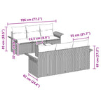 Gartensofa-set mit Kissen 7 pcs Braun Poly-Rattan