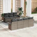 Gartensofa-set mit Kissen 8 pcs Grau Poly-Rattan