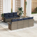 Gartensofa-set mit Kissen 8 pcs Grau Poly-Rattan