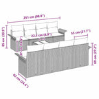 Gartensofa-set mit Kissen 9 pcs Schwarz Poly-Rattan