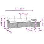 Outdoor-Sofa mit Kissen 5 pcs Beige Poly-Rattan