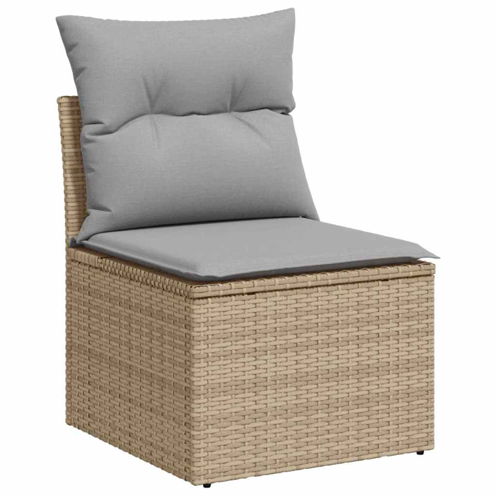 Outdoor-Sofa mit Kissen 6 pcs Beige Poly-Rattan