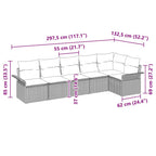 Gartensofa-set mit Kissen 6 pcs Schwarz Poly-Rattan