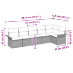 Gartensofa-set mit Kissen 6 pcs Braun Poly-Rattan