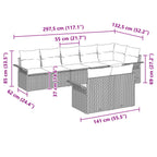Gartensofa-set mit Kissen 8 pcs Braun Poly-Rattan