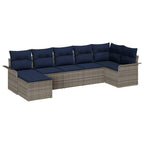 Gartensofa-set mit Kissen Grau Poly-Rattan